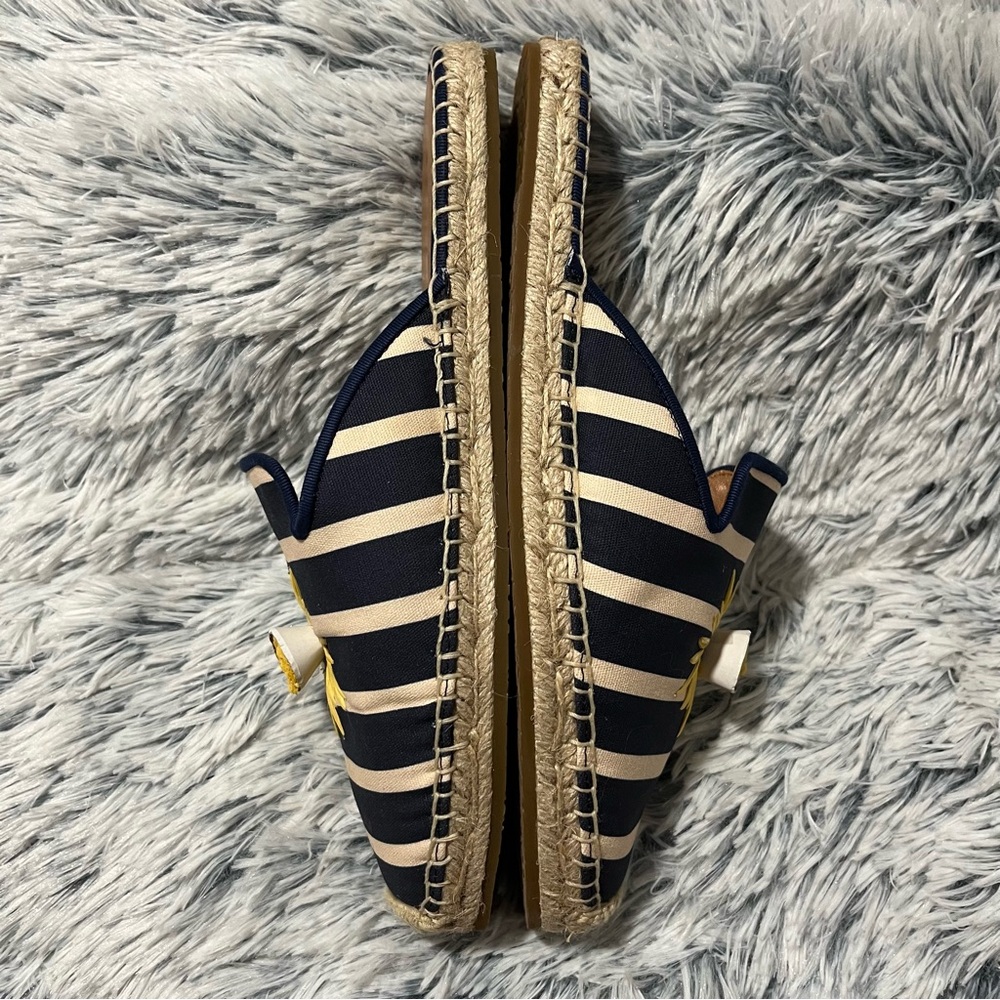 Kate Spade ♠️ Solero navy & cream stripe flower espadrille - NWOT size 7.5 - Picture 6 of 16